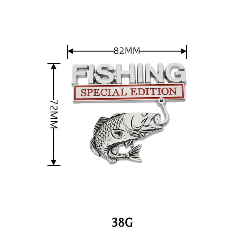 FISHING Car Sticker Personalized 3D Metal Fish Body - TikTok Shop
