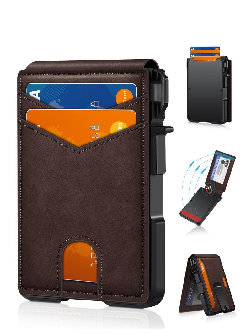 Men's Business Style Minimalist Card Holder, Rfid Card Slots, Magnetic Closure Card Holder Organizer, with Rfid Blocking, Multi Card Slot Wallet for Men for Daily Use Men's Business Style Minimalist Card Holder, Rfid Card Slots, Magnetic Closure Card Holder Organizer, with Rfid Blocking, Multi Card Slot Wallet for Men for Daily Use