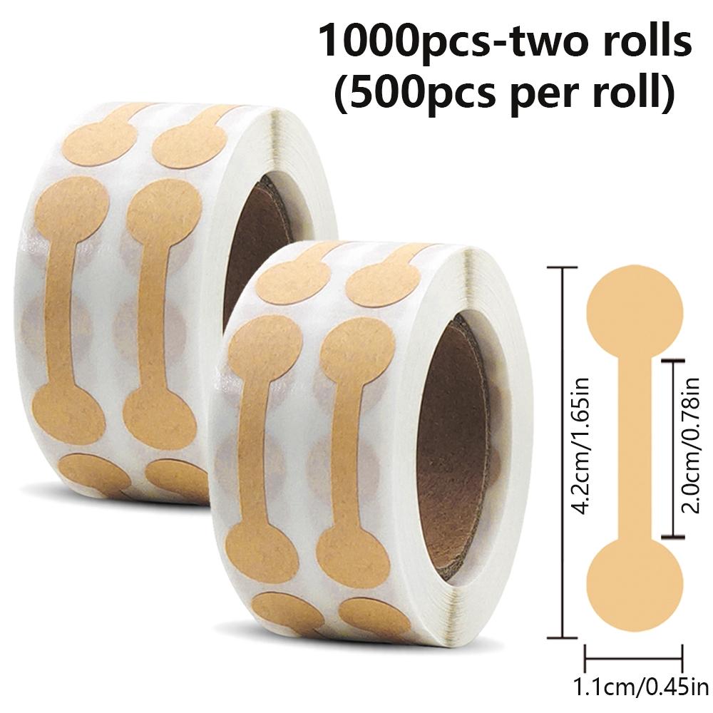 1000pcs Jewelry Price Tags, Blank Self-adhesive Jewelry Labels, Kraft Paper and White Retail Tags, Barbell Price Stickers for Small Business Merchandise, Suitable for Price Identification of Rings, Necklaces and Earrings