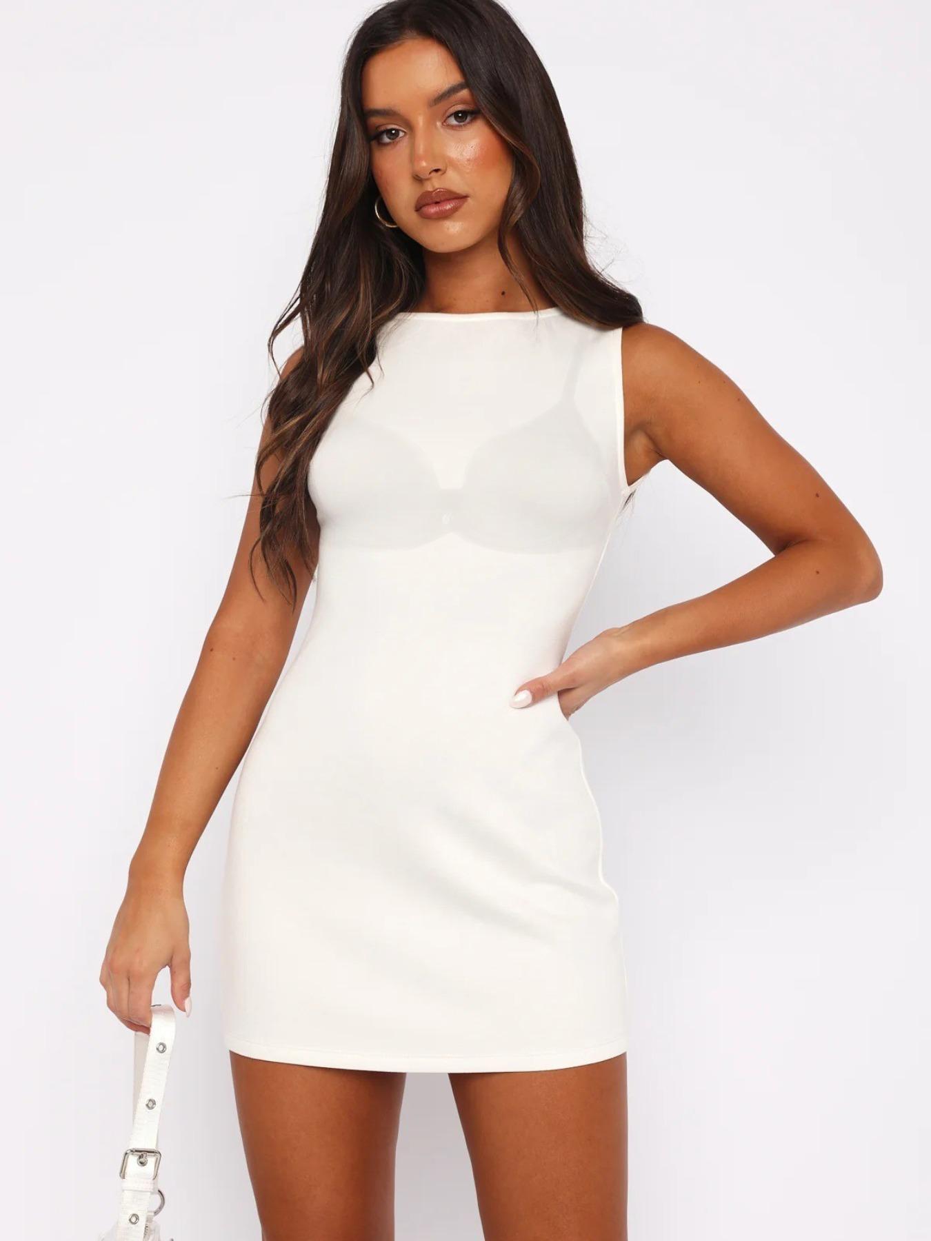 Women's Plain Tank Dress, Elegant Sleeveless Short Dress for Party Dating Wear, Ladies Summer Clothes, Date Night Dresses