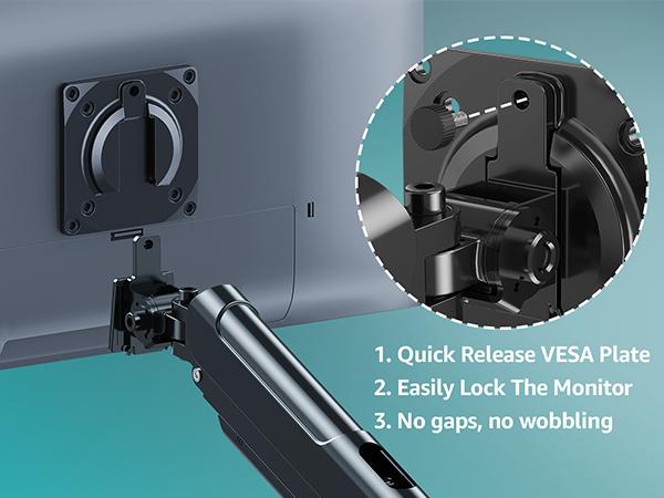 MOUNTUP 13"-32" Single Monitor Desk Mount, Adjustable Gas Spring Monitor Arm, White/Black