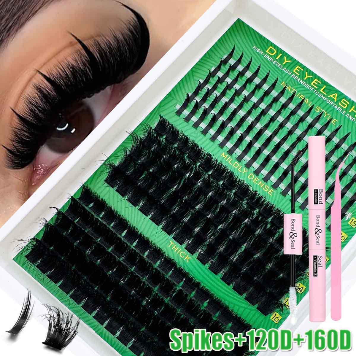 300D 200D 160D 120D 100D 80D 60D Lash Clusters, 290pcs/285pcs/255pcs/235pcs/190pcs, D Curl Natural Look, Individual Lashes Extension