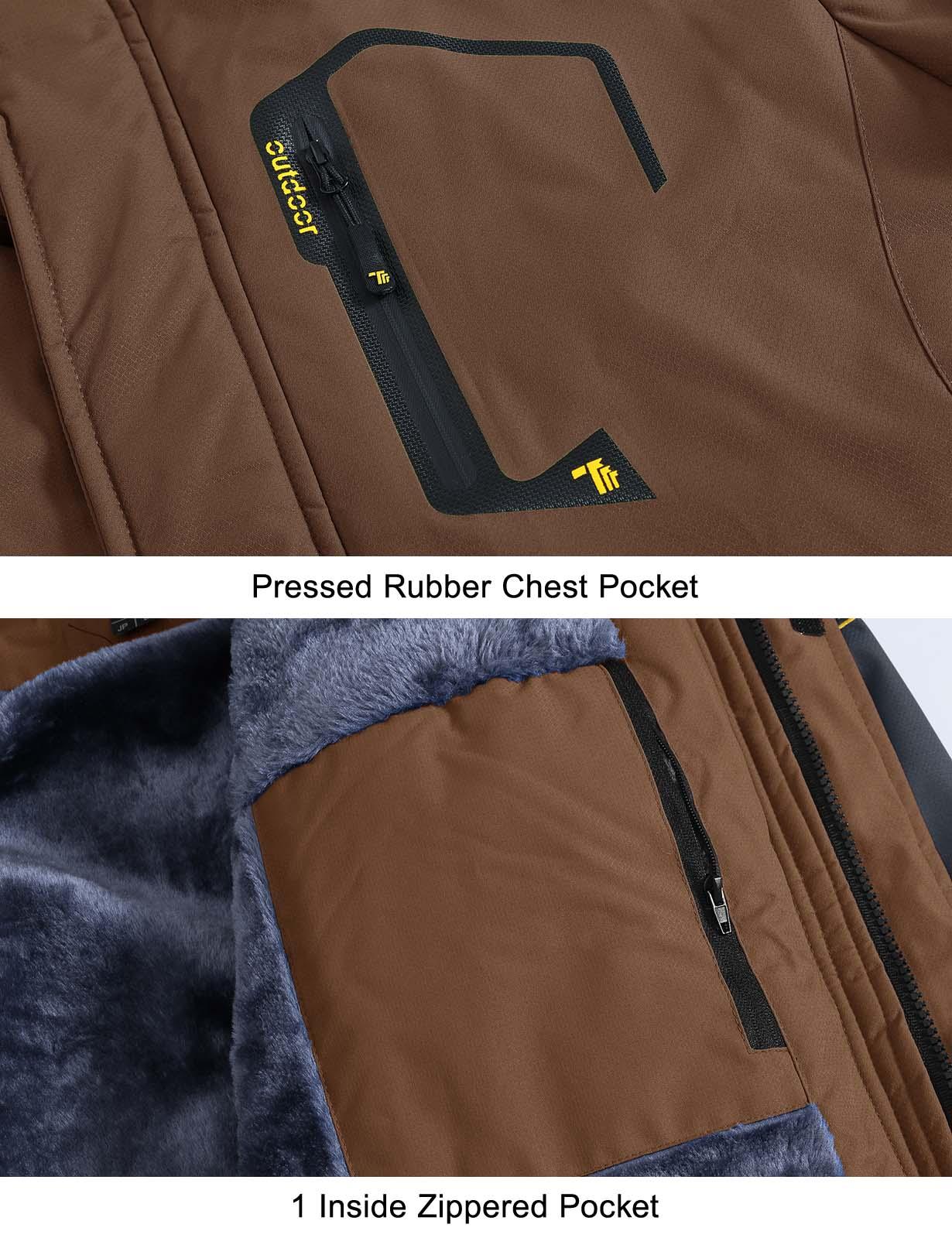 YSENTO Men's Waterproof Ski Snow Jacket 【Plus Size,S-XXXXL】Mountain Rain Jackets Fleece Outwear With Muti Pockets Winter Coat Outdoor Clothing  Windbreaker fits #Christmas gift #RED #UglyJacket Gamis Tops