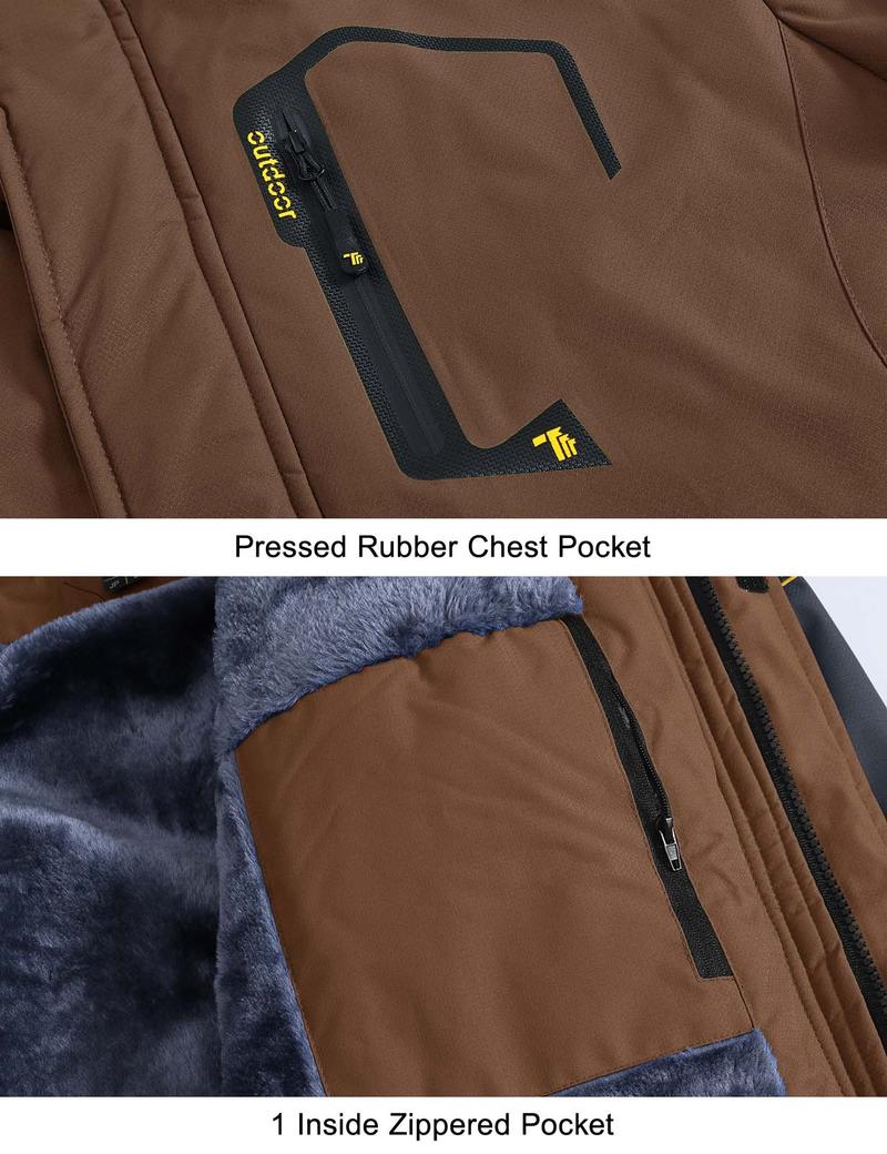 YSENTO Men's Waterproof Ski Snow Jacket 【Plus Size,S-XXXXL】Mountain Rain Jackets Fleece Outwear With Muti Pockets Winter Coat Outdoor Clothing  Windbreaker fits #Christmas gift #RED #UglyJacket Gamis Tops