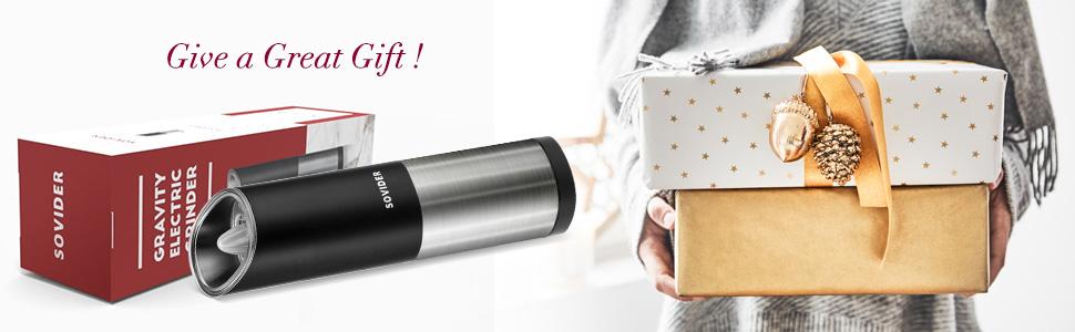 Electric Grinder, 2 Salt and Pepper Grinders with Base, Adjustable Thickness, Stainless Steel, Suitable for Spices, Kitchen Utensils, Holiday Gifts