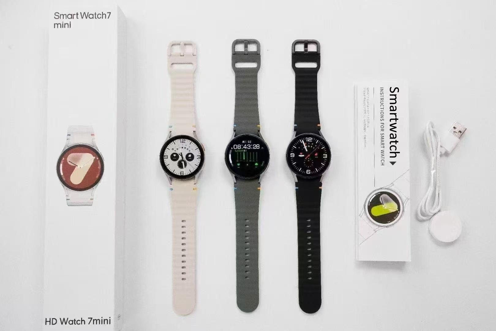 HD Watch7 mini smart watch, Step tracker watch, wireless calling, heart rate, step counting, sleep monitoring, outdoor triple-proof health watch, 1.32-inch HD full touchscreen zinc alloy round dial, unisex, Smartwatch with calls