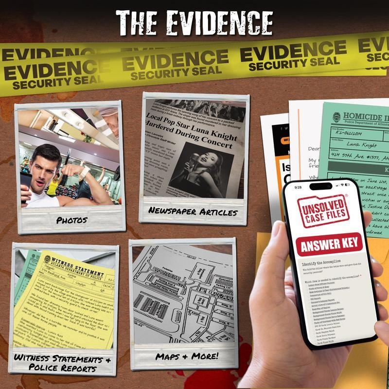 Luna Knight Detective Game Mystery Archive, Cold Case Murder Suspense Game, Suitable for Ages 14+, Friends Party Halloween Christmas, Party Game Cards