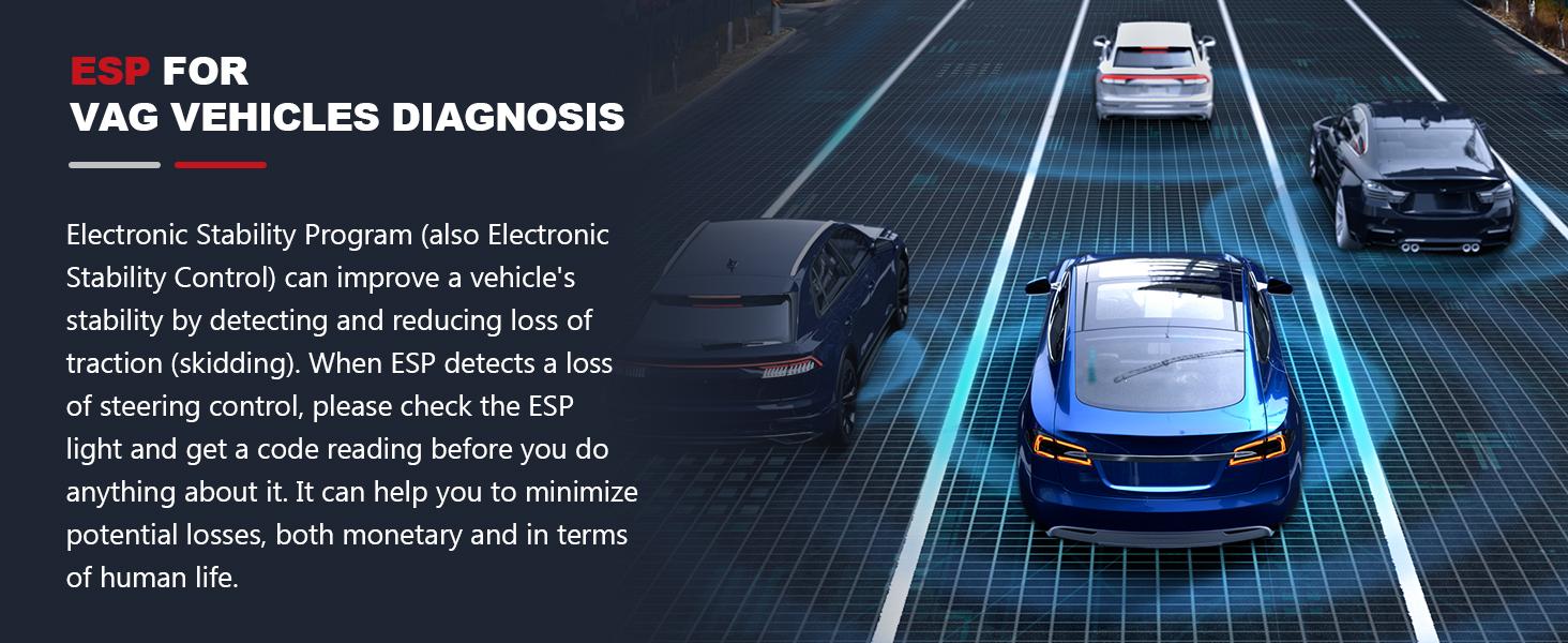 ANCEL VD500 OBD II DiagnosticScanner for Volkswagen VW AudiSkoda Seat Diagnosis Check EngineLight EPB ABS SRS Code Reader OilThrottle Position Adaption Brake PadReset Tool