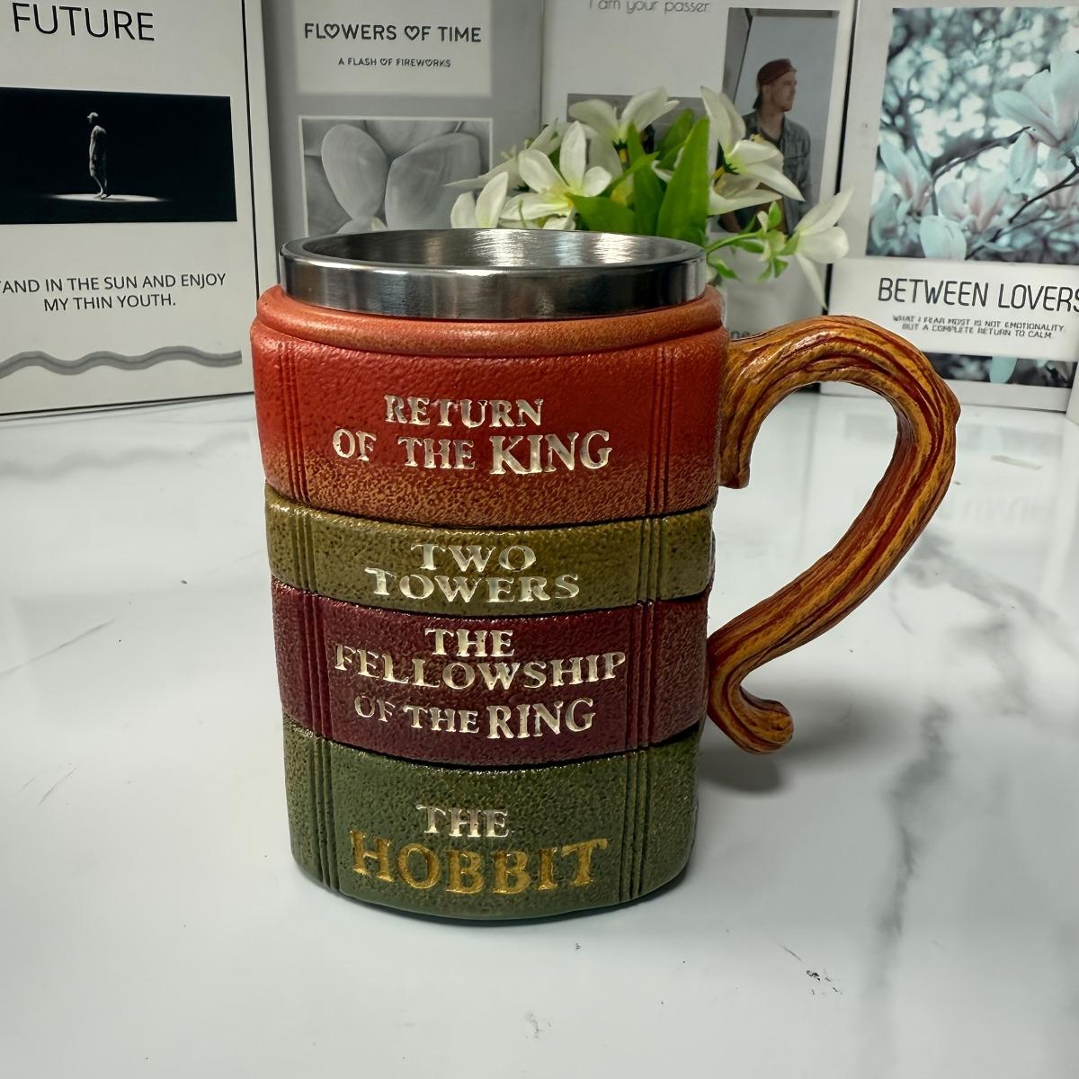 Vintage Book Stack Mug, Open Book Design Coffee Cup, Home Office Decor, Ideal Gift for Readers, High-Quality Ceramic, Easy Clean