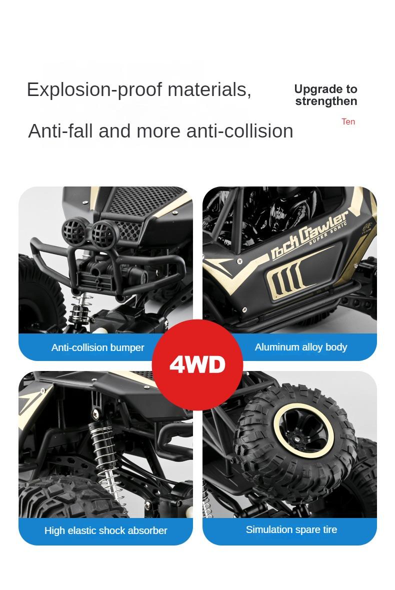 Oversized four-wheel drive alloy remote control car off-road vehicle climbing monster truck high-speed racing boy charging toy car