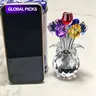 Artificial Crystal Glass Rose Bouquet, Colorful Artificial Flowers with Gem Accents, Perfect Anniversary Gift or Home Decoration, Decorative Florals #GLOBAL PICKS