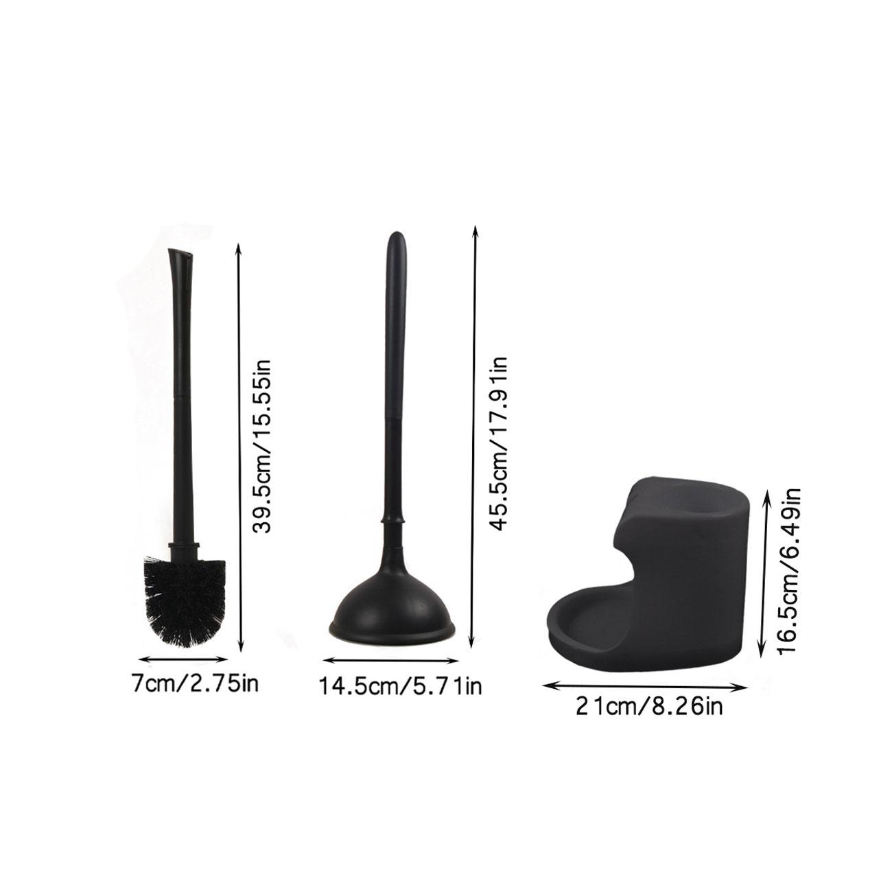 Two-In-One Toilet Brush & Long Handle Plunger Set, Rotating Head, Durable Plastic, Independent Bathroom Cleaning Tool Kit