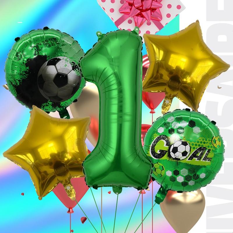 Football Star Number Foil Balloons, Multi Shape Mixed Color Set, Birthday Party Decor, Sports Events, School Celebrations, Festival Decor