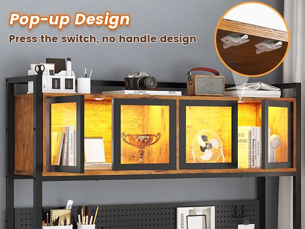 SEDETA L-Shaped Computer Desk with Storage Home Office Desk LED L-Shaped Gaming Desk with Storage