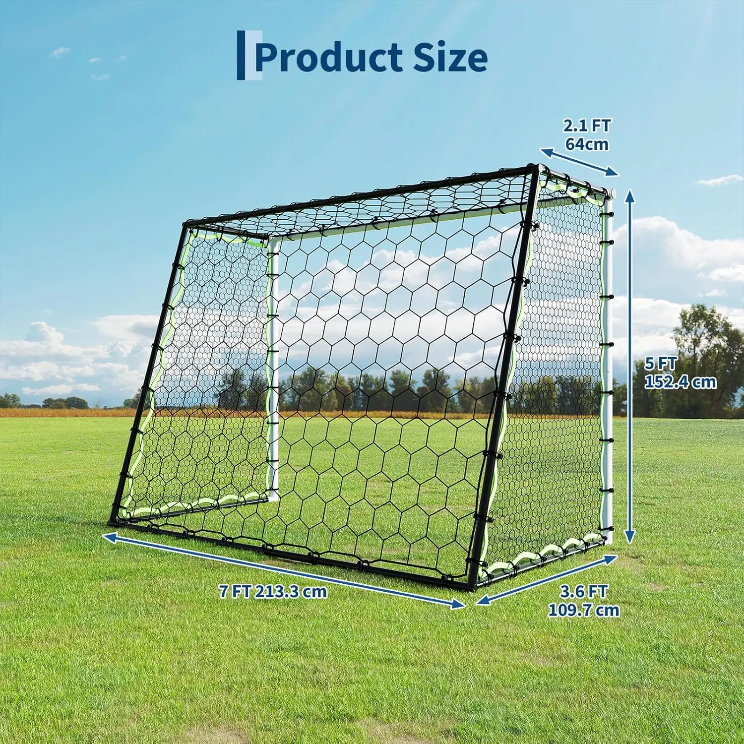 Soccer Goal Nets for Backyard,Training,Soccer Training Equipment Portable Net for Soccer/Football Practice,Metal Goal Post for Adults Kids,Easy Setup