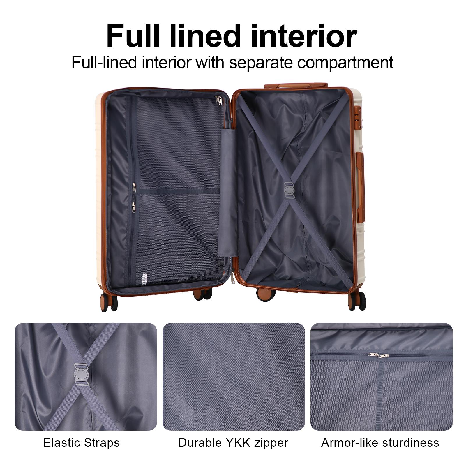 4 Piece Luggage Set, Expandable TSA Lock Hardshell Durable Traveling Bag Travel Suitcase Set with Double Spinner Wheels, Luggage Sets (13/20/26/28in) Gift for Back to School