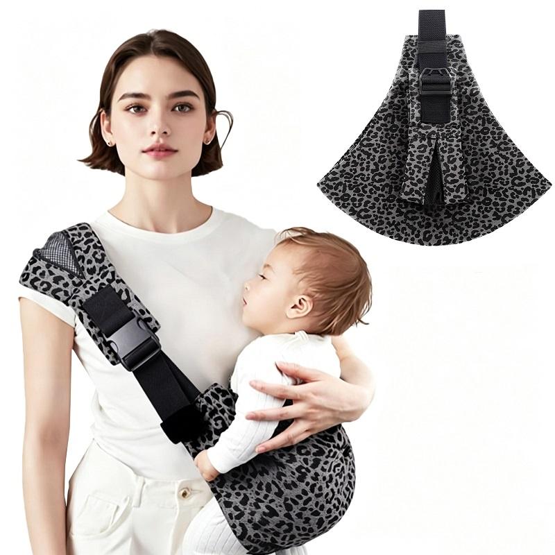 Baby Carrier Slung, Portable Lightweight Anti-Slip Bottom Seat, Leopard Print Design, Unisex Infant & Toddler Wear, Travel, 10-30 Lbs Capacity
