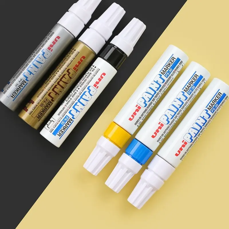Uni Paint Pen Px-30 Markers, Rough Square Head Tip Sign in Pen, Durable, Fade Resistant & Permanent Markings, Ideal for Car Repair, Graffiti Art & Surface, Sizes 4.0-8.5mm Ink, 1pcs