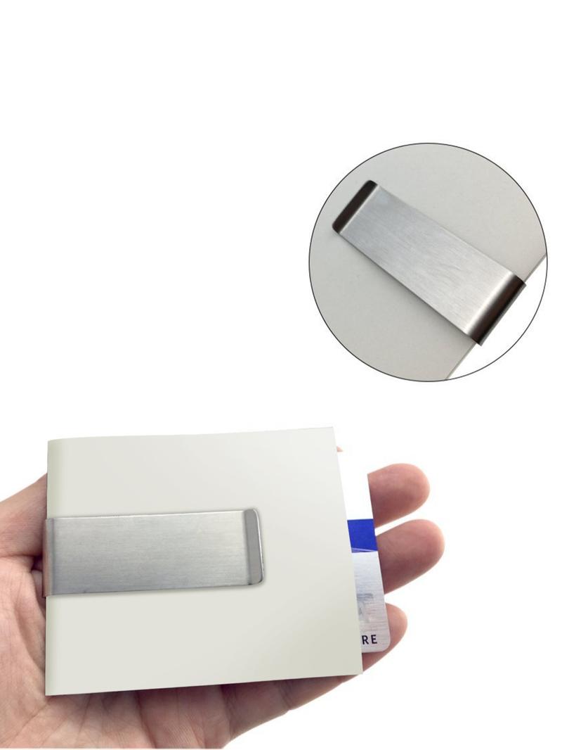 Simple Metal Money Clip for Cash and Credit Cards (1/3/6/12pcs), Fashion Money Holder, Stainless Steel Card Holder for Travel & Business, Casual Versatile Card Holder for Men, Office Desk Accessories