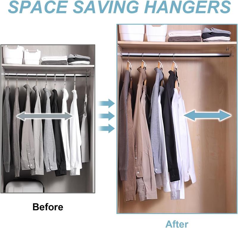 20 Pack Space Saving Hanger Connector Hooks  Durable Plastic Vertical Closet Organizer, Multi-Color Hanging Hooks for Clothes & Storage Boxes, Heavy Duty Wardrobe & Dorm Storage
