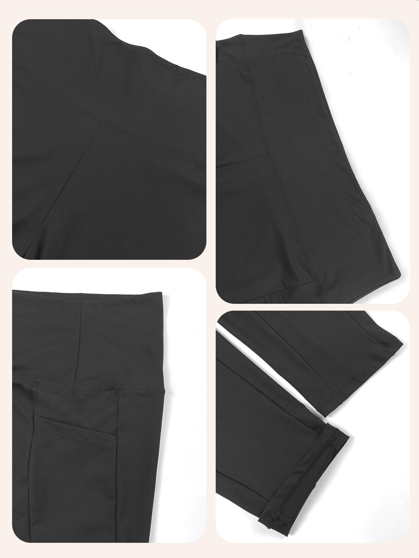 Plus Size Solid High Waist Pocket Leggings, Casual Comfy High Stretch Skin-friendly Skinny Pants for Women, Women's Bottoms for All Seasons