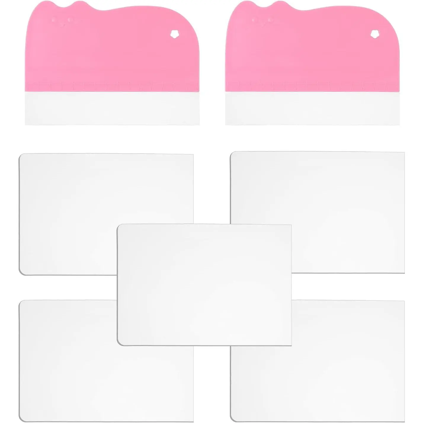 7-Pack Cake Scraper  with 5 Clear Scrapers