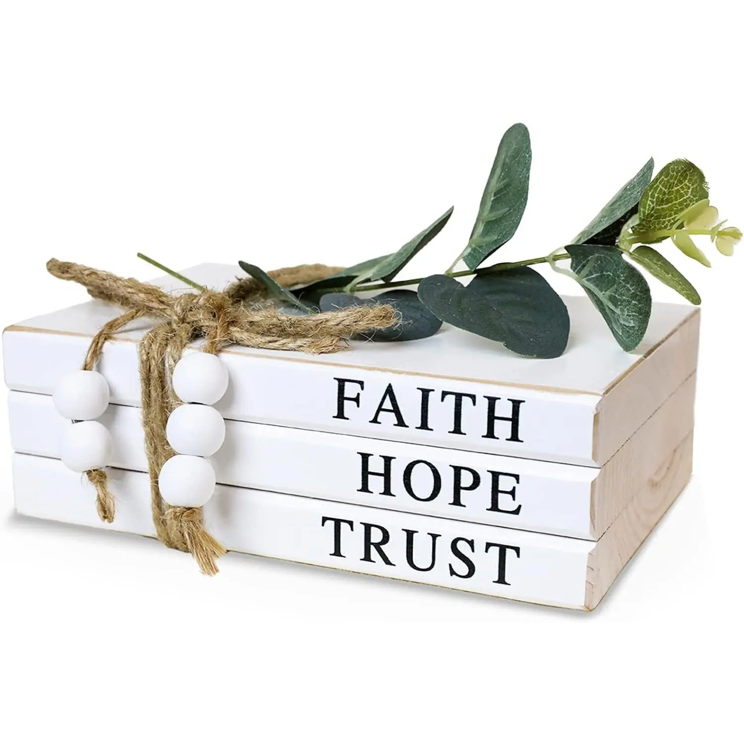 3 Pieces Wooden Decorative White Books, Rustic Farmhouse Faux Books for Coffee Table Shelves with Wood Bead Tassels and Leaves, 7"x 4.6"x 2.5" (Take Time to Do What Makes Your Soul Happy) 3 Pieces Wooden Decorative White Books, Rustic Farmhouse Faux Books for Coffee Table Shelves with Wood Bead Tassels and Leaves, 7"x 4.6"x 2.5" (Take Time to Do What Makes Your Soul Happy)