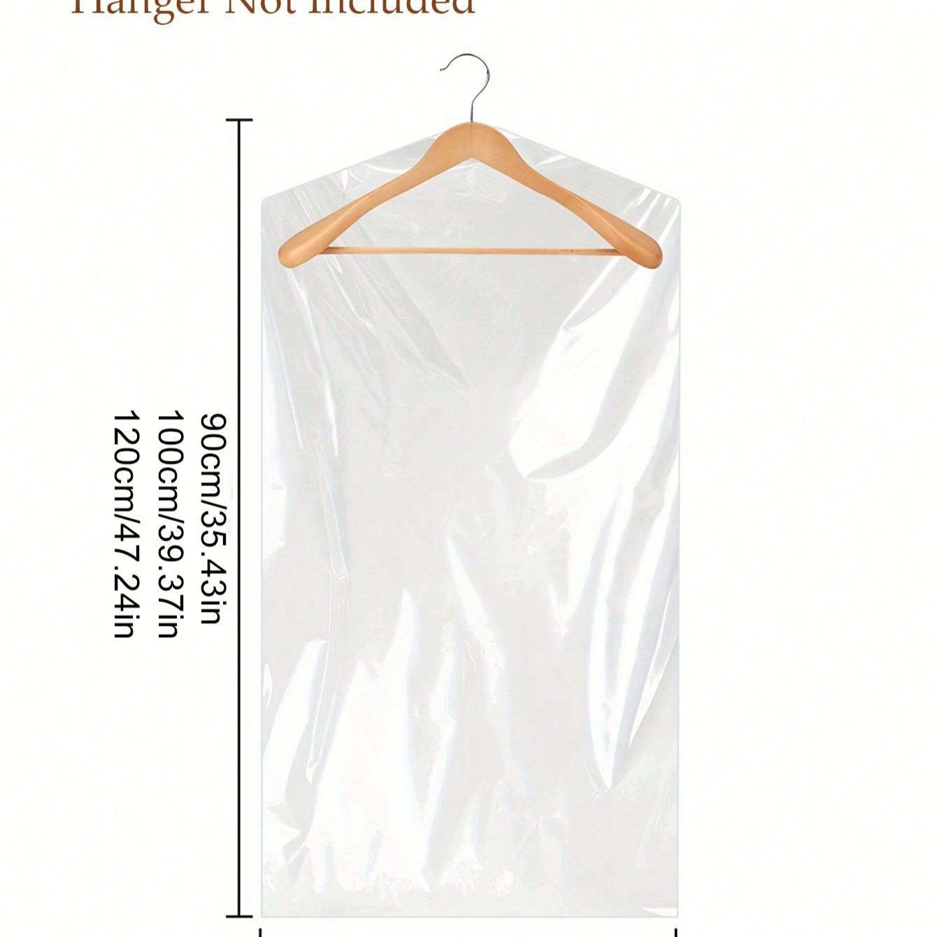 20/50pcs Transparent Plastic Bags for Dry Cleaning Stores, Dustproof Hanging Clothing Bags, Clothes Storage Bag, Home Shop Use, 6 Sizes Available