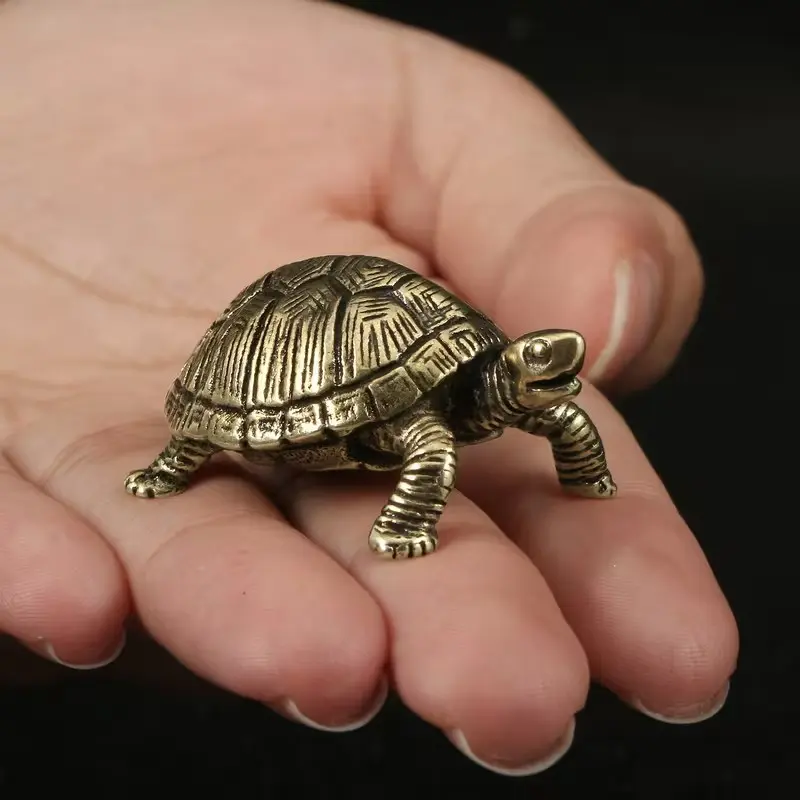 Solid copper tortoise brass long-lived tortoise figurine ornaments tea pet desktop crafts Christmas decorations.
