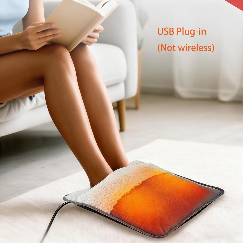 USB Plug-In Foot Warmer Pad Constant Temperature, Detachable Heated Foot Mat for Autumn Winter, Foot Heating Device for Cold Weather Use