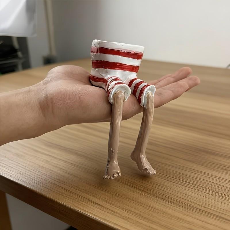 Resin Statue Base Planter, Ideal for Succulents, Cacti, Small Plants, Outdoor Use, Modern Home Office Decor, Balcony Ornament