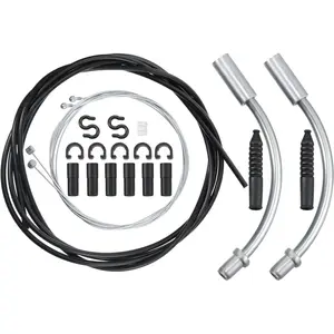 Bike Brake Cable Housing Kit Includes 1 Set Bicycle Brake Line, 2 V Bike Brake Noodle Cable Guide Pipe and 2 Plastic Hoses for Road Mountain Bicycle Cycling
