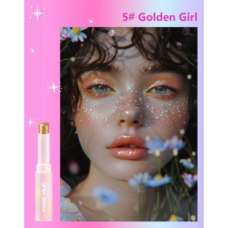 PAGE VINE Popular Water Gloss Jelly Highlight Eyeshadow Stick Super Shiny Multi-color Eyeshadow Highlight Stick