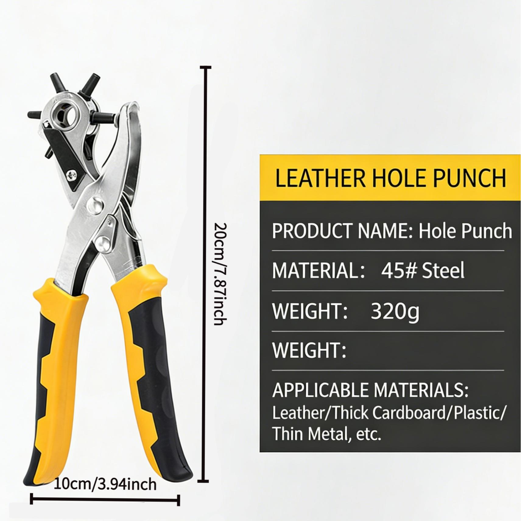 Punching Pliers Belt Hole Puncher Set, Three-Piece Chicken Eye Clamp Five-Claw Tool, Home Waistband Watch Band Punch Machine