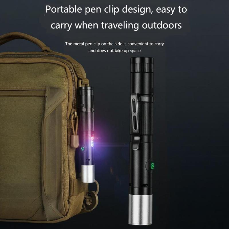 LED Flashlights Mini Camping Flash Light with High Lumens, Magnetic Tail, Zoomable, Bright,Versatile Tactical Flash Light for Home Outdoor Camping Running, Jogging, Walking, Mother's Day Valentine's Gifts