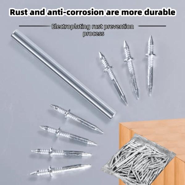 50 Invisible Dual-Head Nails + 1 Installation Socket, Traceless Hidden Nails for Baseboards, Edging, Furniture Fixing