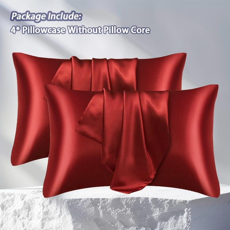 Luxury Satin Pillowcase for Hair & Skin, Cooling Silky Smooth Pillow Cover, Wrinkle-Free & Breathable, All-Season Comfort for Better Sleep, Bedroom & Travel Essentials, Great Gift for Women Men Teens