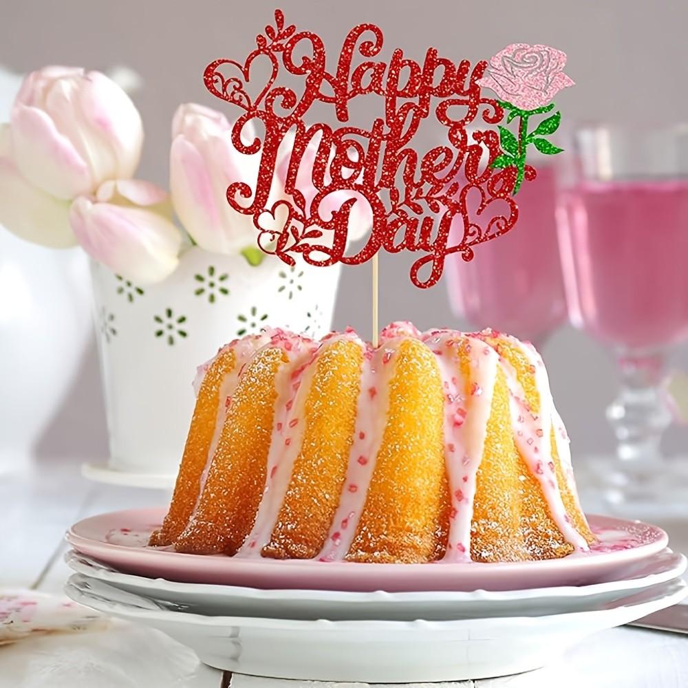 Mother's Day Carnation Themed Birthday Party Cake Decorations