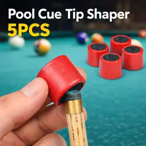 5-Piece Pool Cue Tip Shaping & Smoothing Tool Set, Metal Cue Tip Repair Tools, Replacement Cue Tip Tools for Shaping and Polishing
