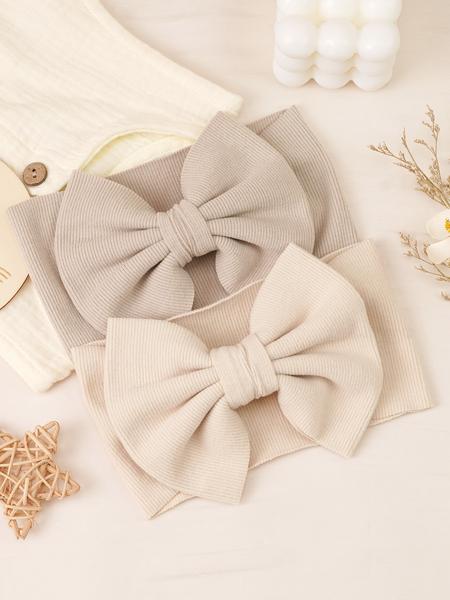 ​8 PCS Oversized Bow Headbands for Infants, Buttery Soft & Lightweight for Everyday Use, Gentle Stretch Ribbed Headwrap for Newborn Photography Props