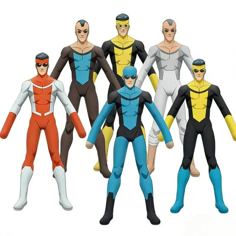 28cm Anime Invincible Omni-Man DC Superhero Cosplay Plush Doll Abstract Mouse Figure Full Body Wire Skeleton Poseable Gift