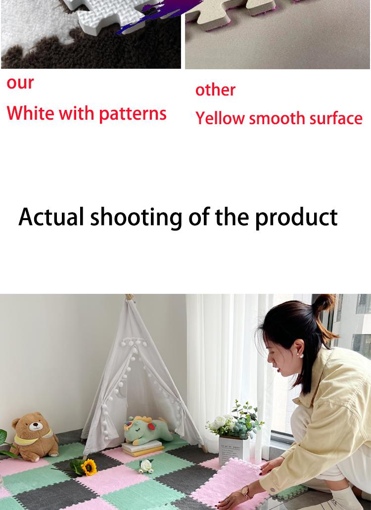 24-Piece Long Pile Patchwork Rug Set, Washable Floor Mat, Interlocking Mats for Bedroom & Living Room, Home Use, 6mm Eva Foam Base, Carpet Mats