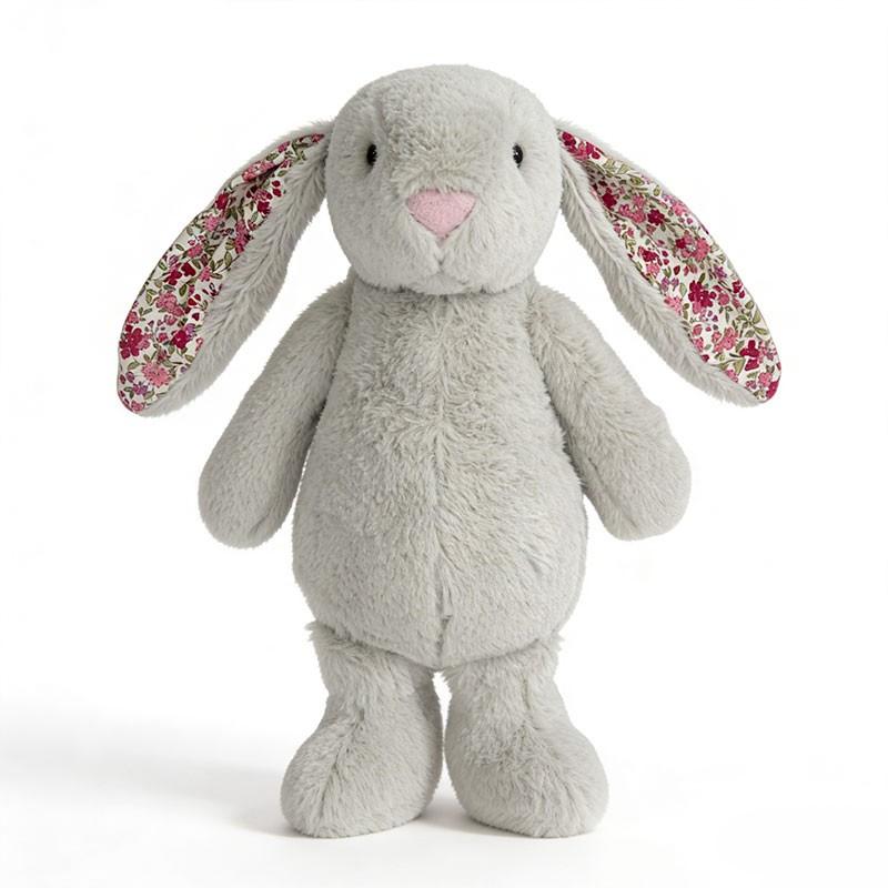 Cute Rabbit Plush Toy, Floral Lop-Eared Bunny Plush Doll, Childhood Stuffed Animal, Birthday Gift, Christmas Gift for Children, Home Decoration