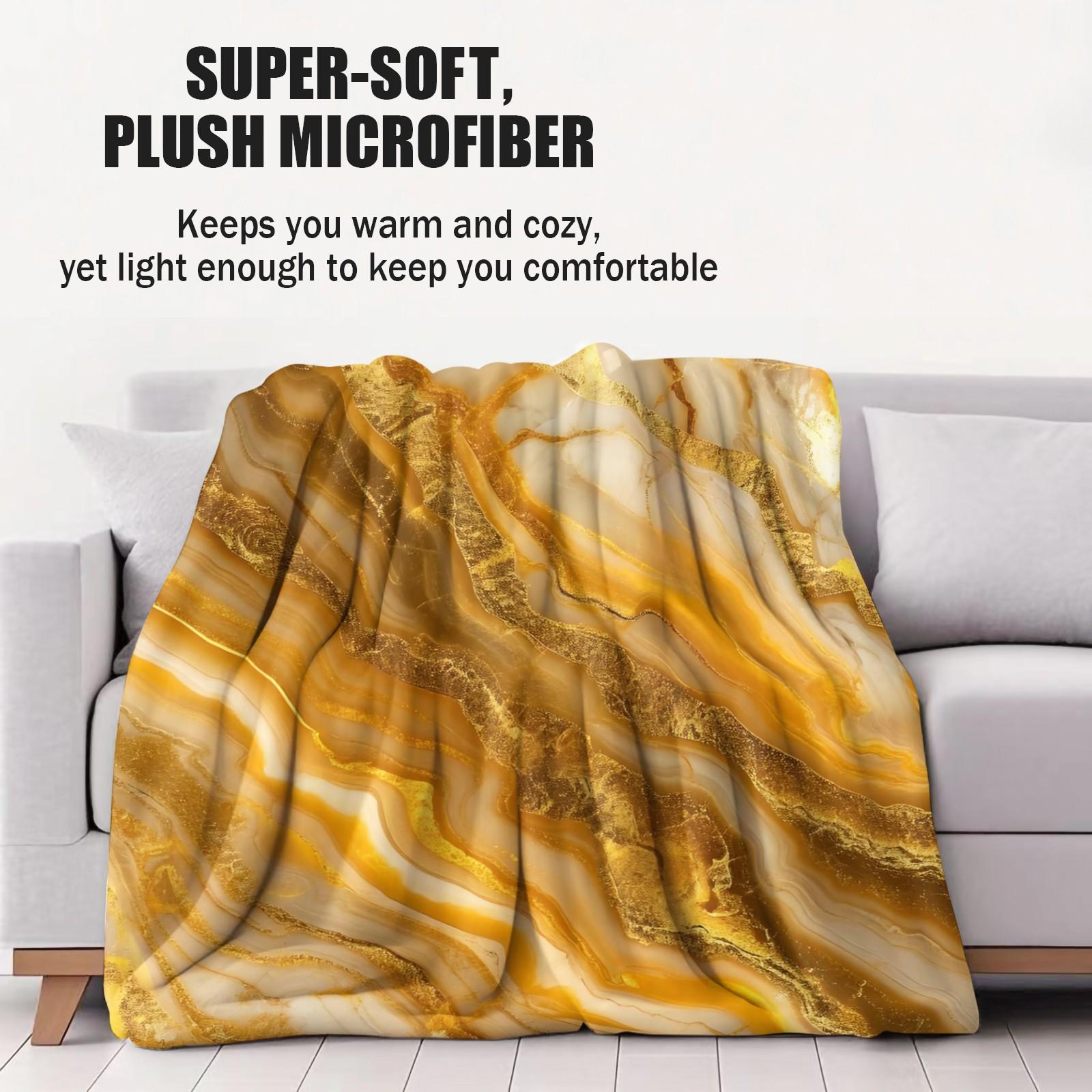 Modern Luxury Marble Print Flannel Blanket, Soft and Fluffy, Warm and Breathable, Ideal for Fluid Art Enthusiasts to Use at Home, in the Office or While Traveling, and an Excellent Gift for Family and Friends