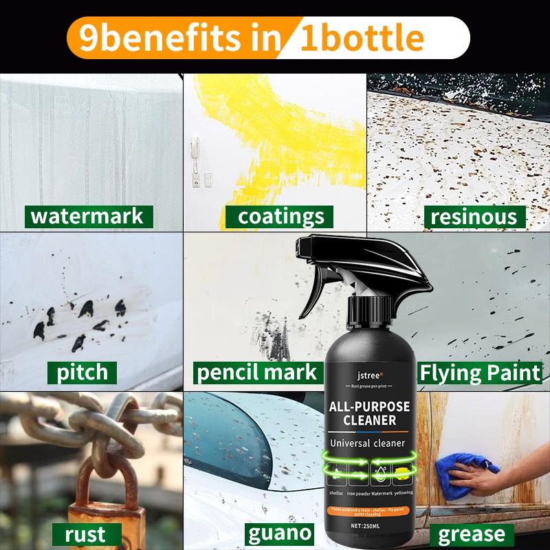 Jstree Car All-Purpose Cleaner, Body Interior Glass Grease Stain Removal, Powerful Cleaning Agent, 250ML, Automotive Maintenance Solution