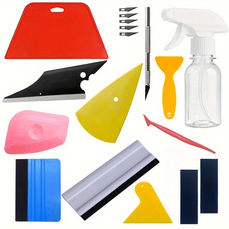 Complete Car Vinyl Wrap Kit for Beginners with PPF Film & Window Tint Tools - DIY Paint Protection Package Includes Spray Bottle, Felt Squeegee, Knife/Blades & Bubble Remover for Scratch/Bubble-Free Decal Application (No Power Required)