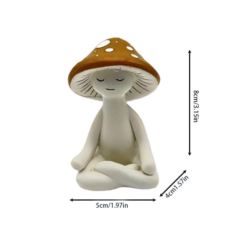 Cute Meditation Yoga Mushroom Desktop Decor, Desktop Statue, Resin Craft Gift for Home Living Room Garden Patio Decoration, Unique Tabletop Ornament, Home Decor Ornaments, Decorative Statues, Resin Figurine Statue