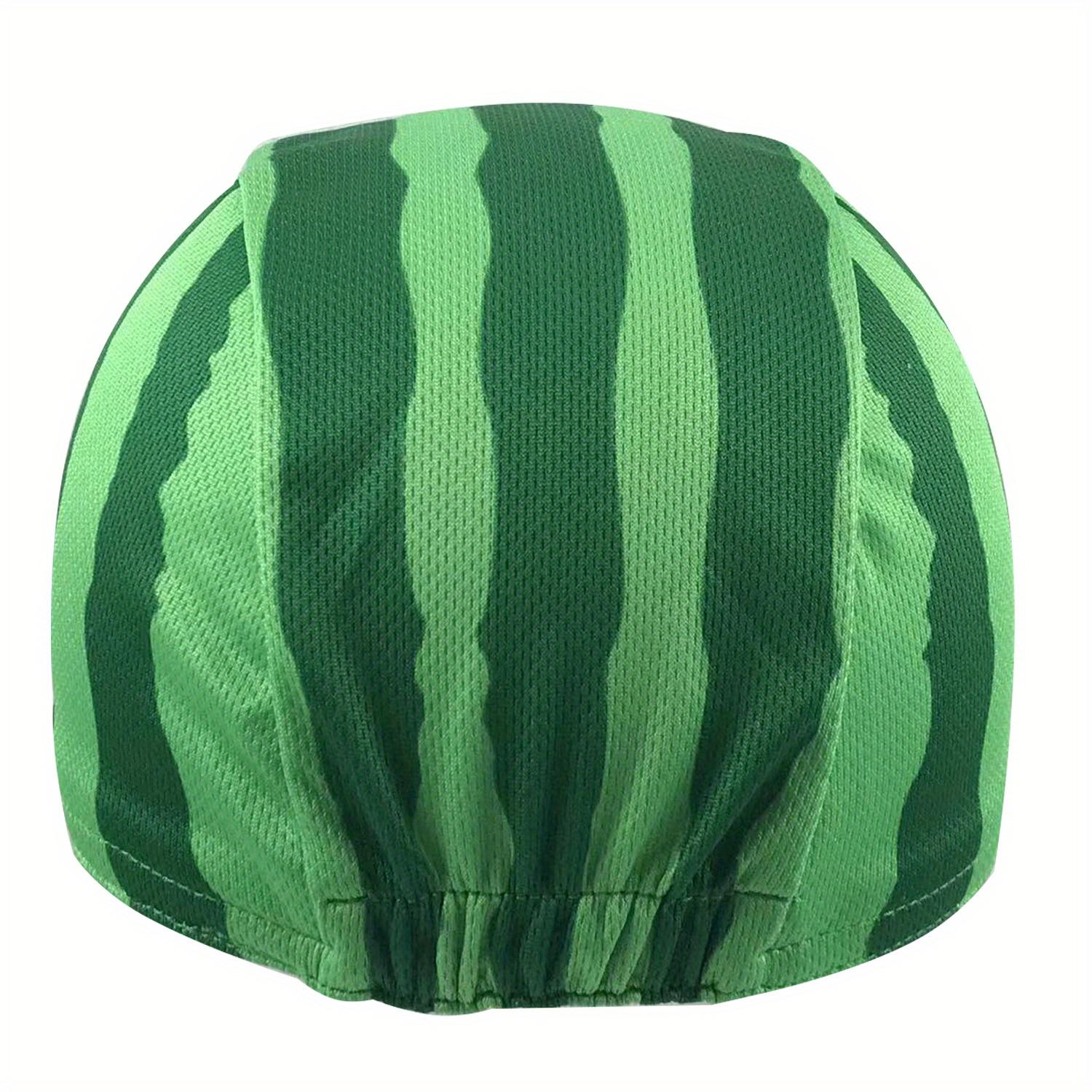 New Summer Watermelon Pattern Polyester Fiber Bicycle Helmet - Breathable Quick-Drying Mesh Details Hat, Mobile Outdoor Honeycomb Ventilation Machine-Made Sun Protection Headgear, Mesh Details Hats, Mobile Outdoor Hats