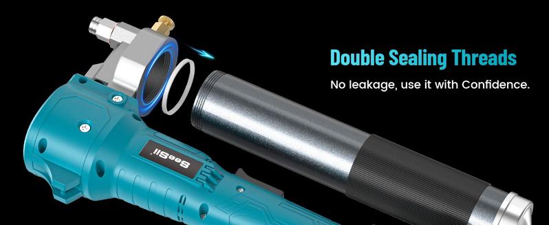 SEESII Electric Grease Gun,10,000 PSI Cordless Lubrication Tool with Upgraded Dual Batteries & Ultra-Bright LED Light｜39.4" Long Hose, 2 Batteries & Charger,Electric Grease Tool for Truck, Agricultural Machinery, Black Friday Deals B001