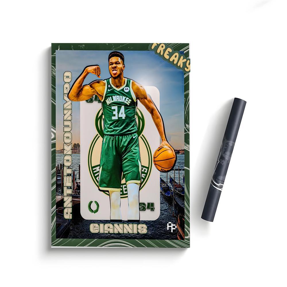 Poster Self-Adhesive Waterproof Art Sticker, Aesthetic Minimalist Wall Poster for Coffee Shop, Bar & Home Room Decor Celebrities G-Giannis Antetokounmpo